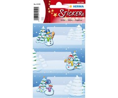 Kleepsud Decor - etiketid jõulupakile (lumememmed)